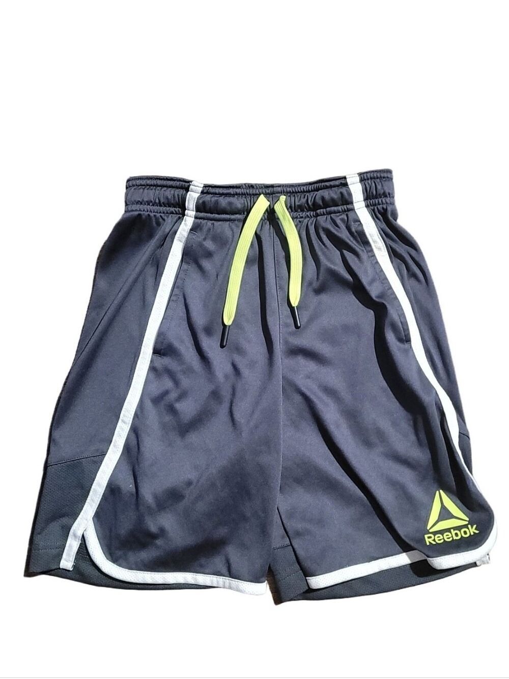 Reebok Boys Navy Athletic Shorts with Yellow Accents Sz 8